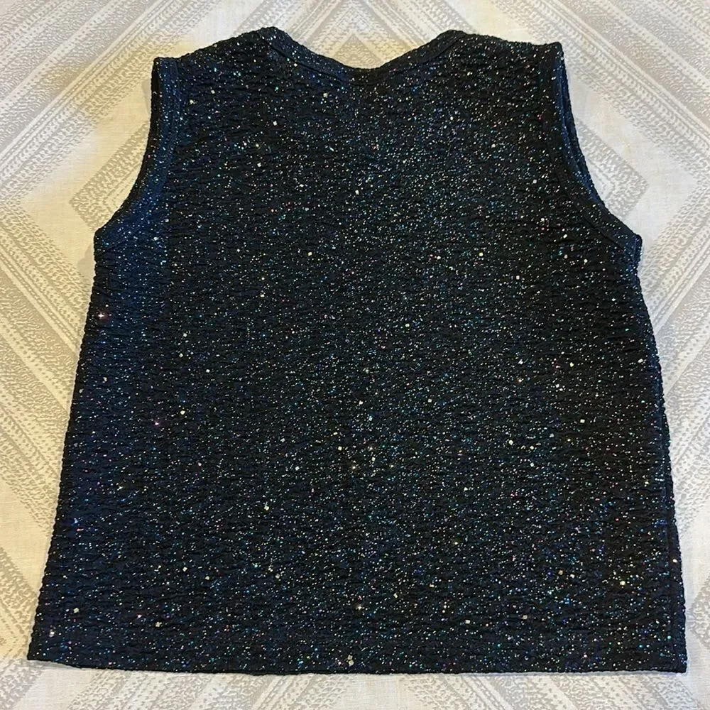 Dori Creations Girls Black with Sparkle Tank Top with Skirt Matching Set - 8/10